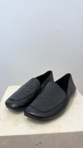 Khaite Monroe Square Toe Loafers in Black, 39