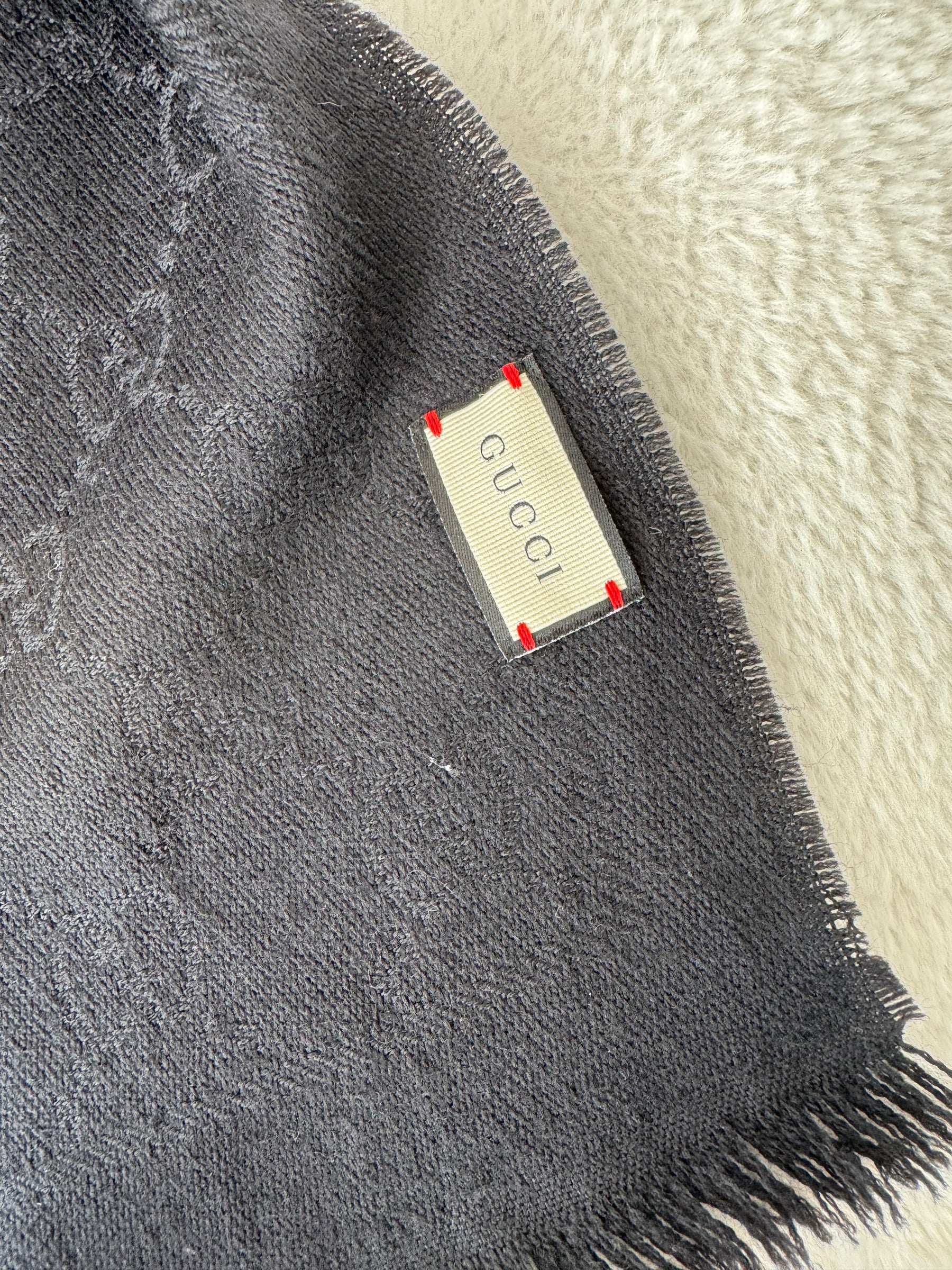 Gucci Black Monogram Scarf