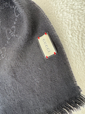 Gucci Black Monogram Scarf