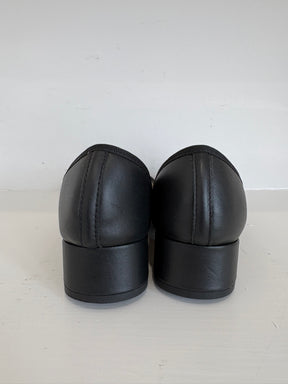 Repetto Black Leather Ballet Flats With Heel, 38