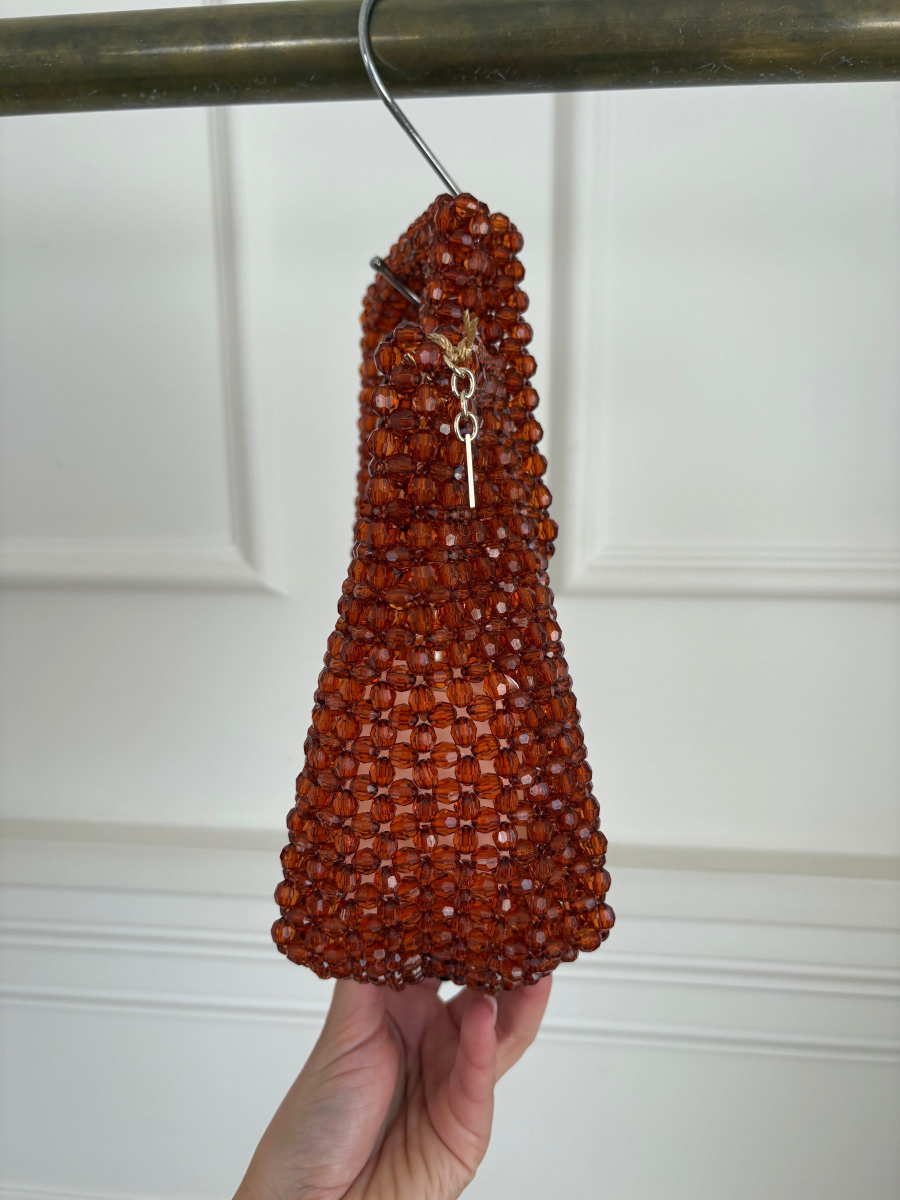 Scanlan Theodore Orange Mini Beaded Tote