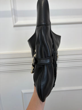 Gucci Black Leather Bridal Bit Hobo Bag