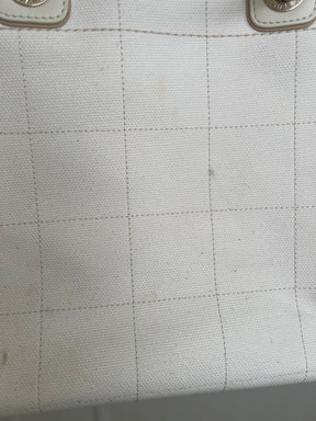 Chanel White Canvas and Lether Trimmed Deuville Tote