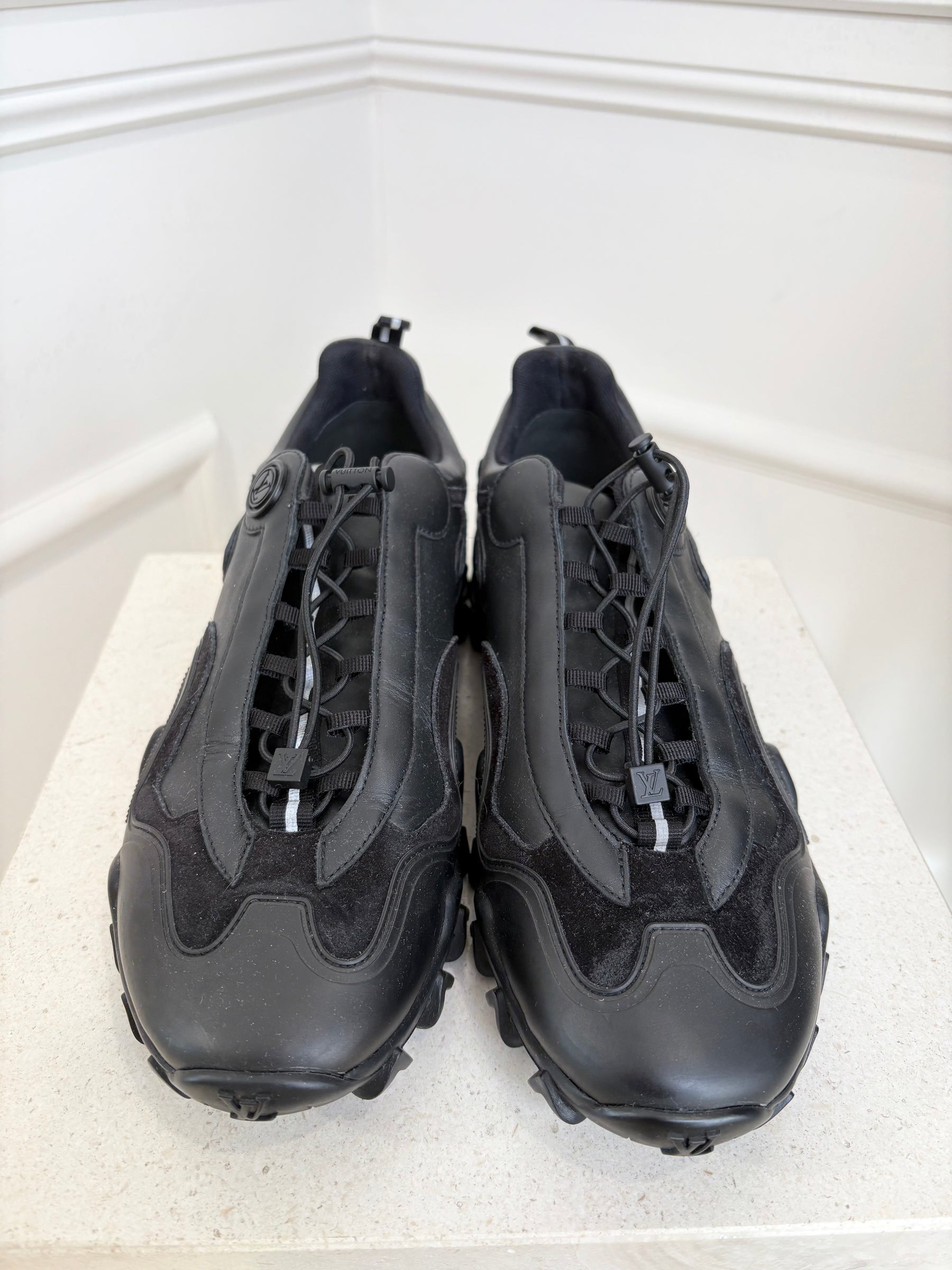 Louis Vuitton Black Leather Rush Sneakers, 40