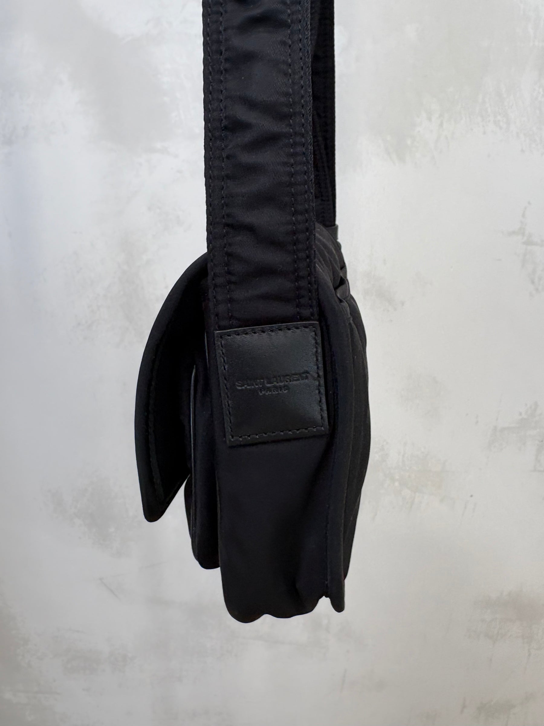 Saint Laurent Black Nylon Niki Small Messenger Bag