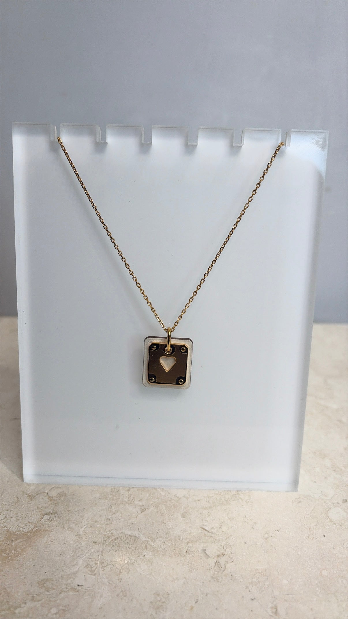 Hermès Gold Tone and White Leather As De Couer Necklace