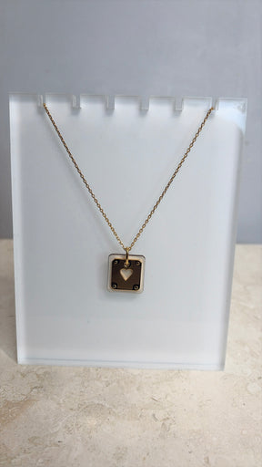 Hermès Gold Tone and White Leather As De Couer Necklace