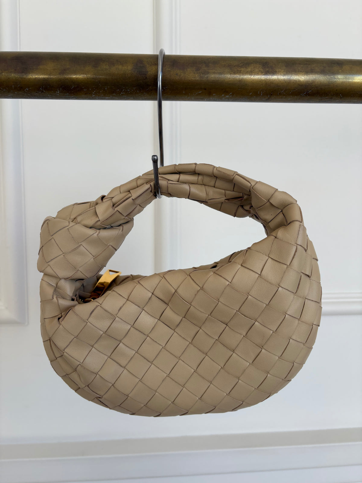 Bottega Veneta Beige Intrecciato Leather Mini Jodie Bag