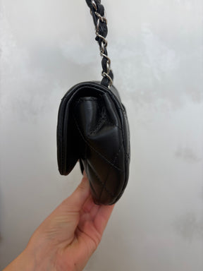Chanel Unifrom Black Lambskin Leather Waist Bag