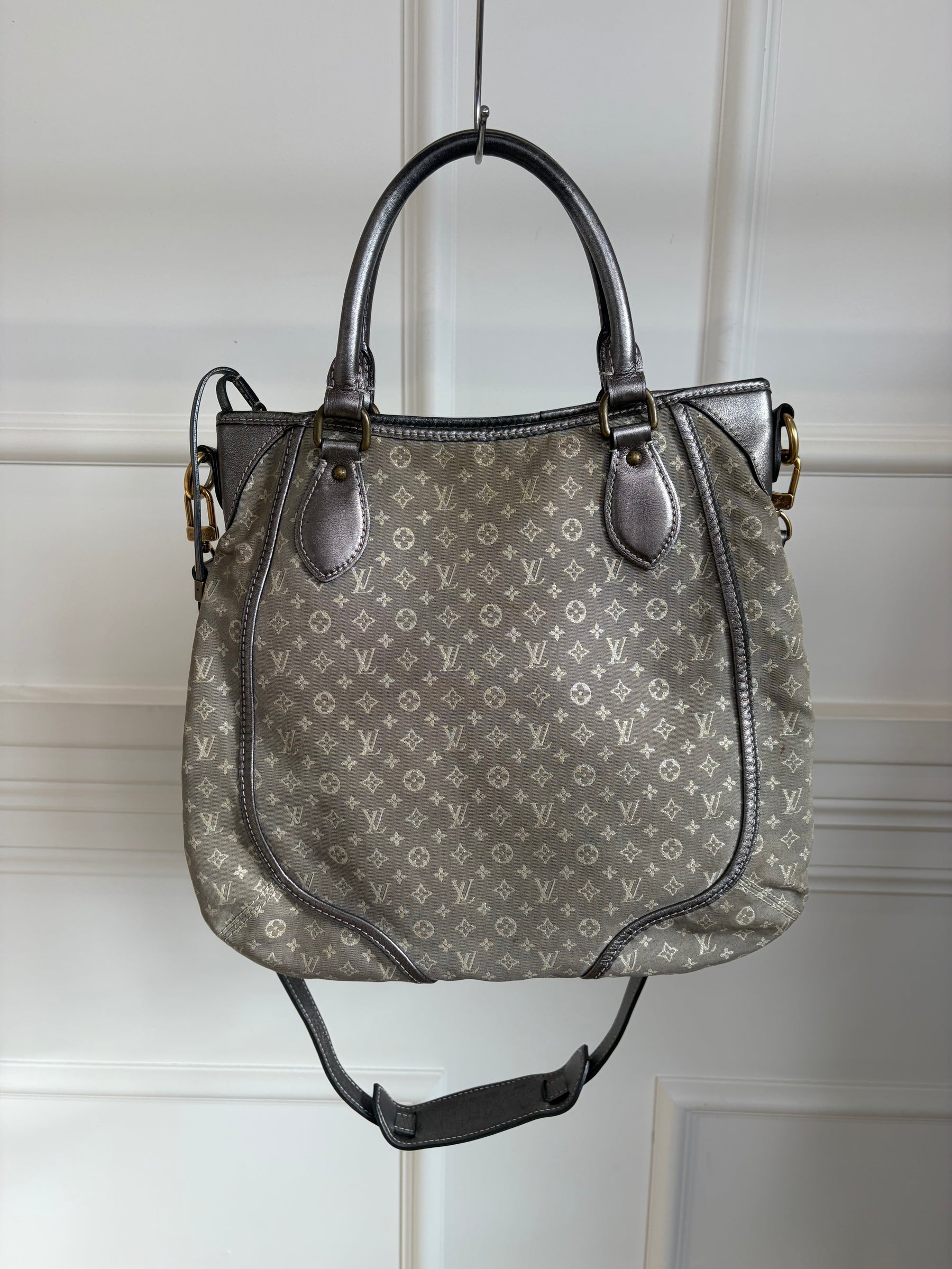 Louis Vuitton Grey and Silver Platine Monogram Mini Lin Bersace Bag