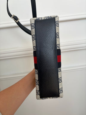 Gucci Navy Monogram Domed Ophidia Bag