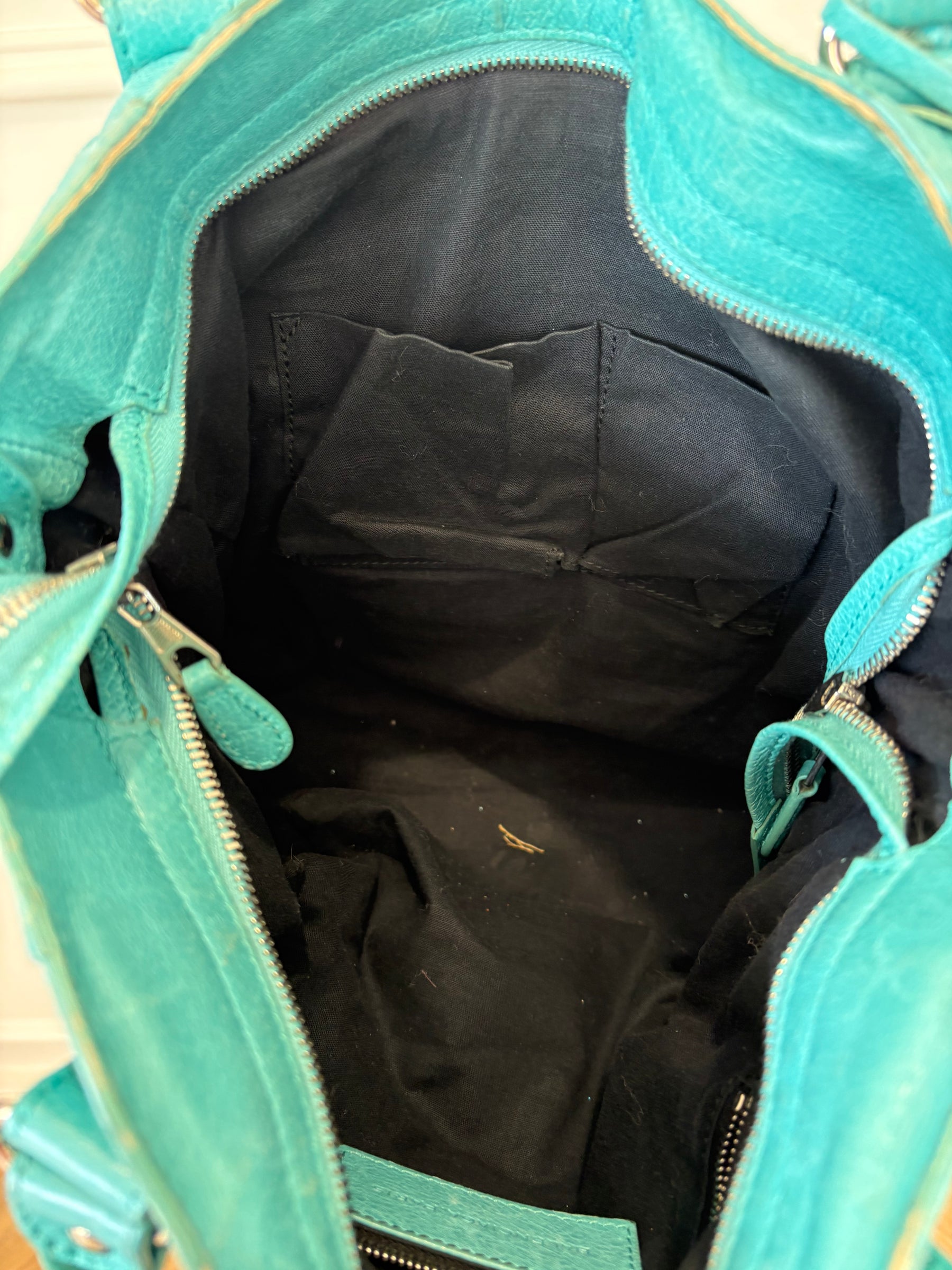 Balenciaga Turquoise Leather City Bag