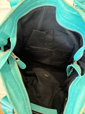 Balenciaga Turquoise Leather City Bag