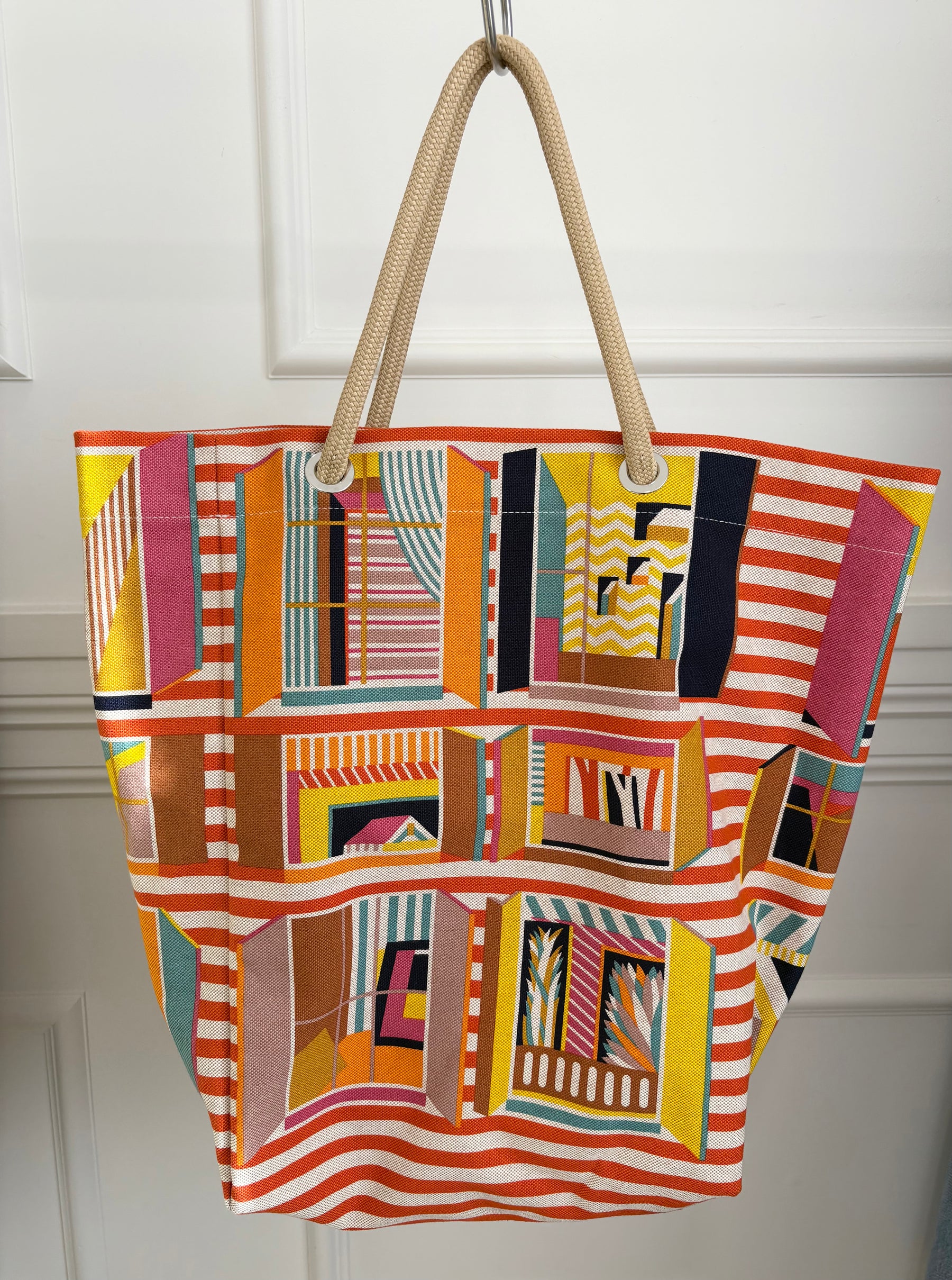 Hermès Multi Colour 'From My Window' Canvas Tote