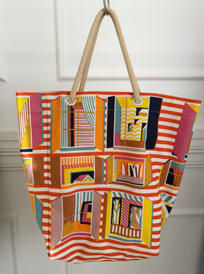 Hermès Multi Colour 'From My Window' Canvas Tote