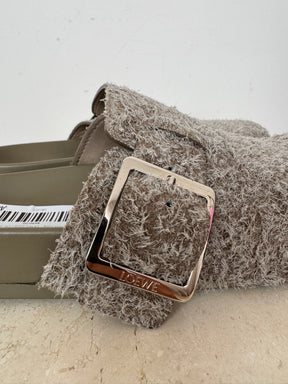 Loewe Taupe Ease Buckle Mules, 38