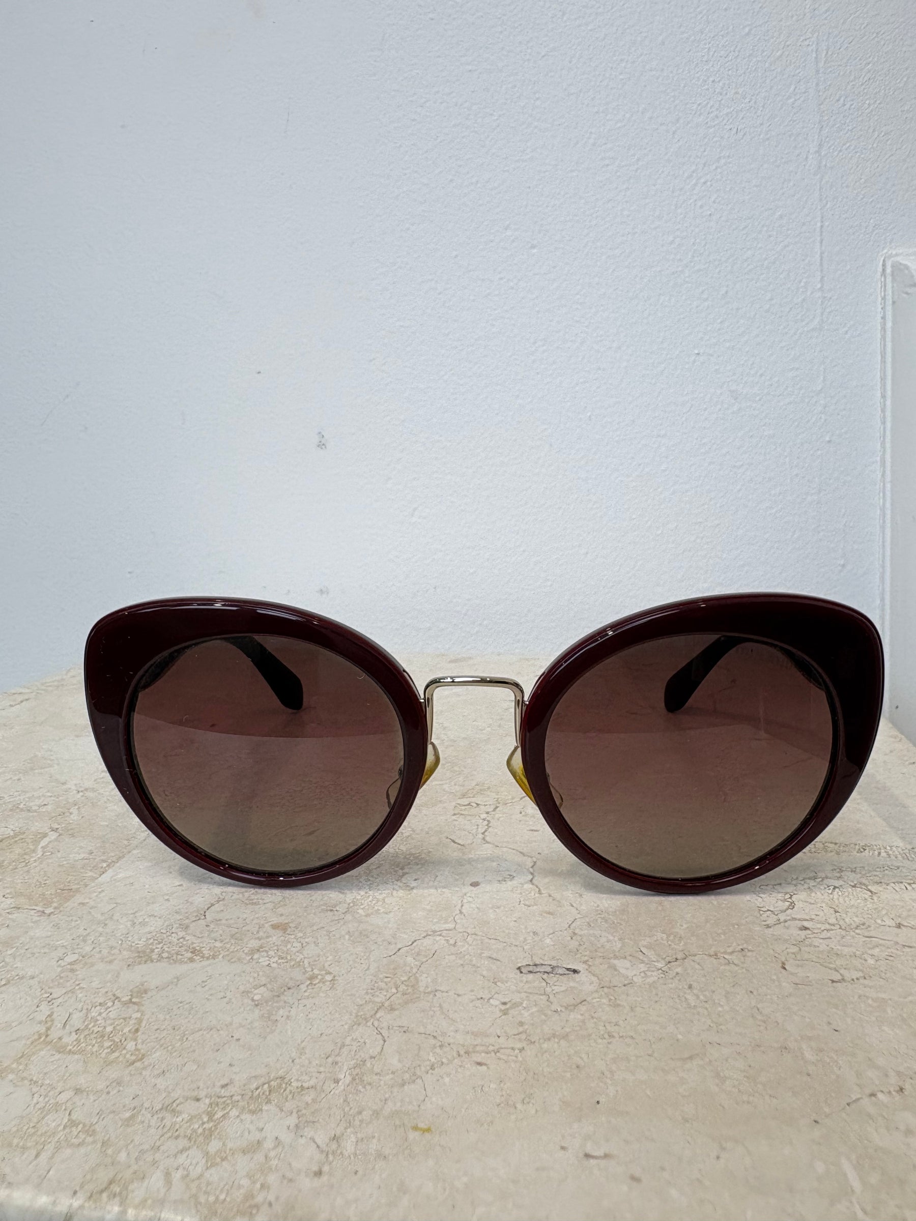 Miu Miu Burgundy Cat Eye Sunglasses