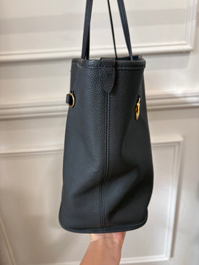 Louis Vuitton Black Leather and Canvas Monogram Reversible Neverfull Tote PM