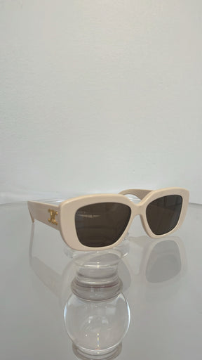 Céline Cream Square Triomphe Sunglasses