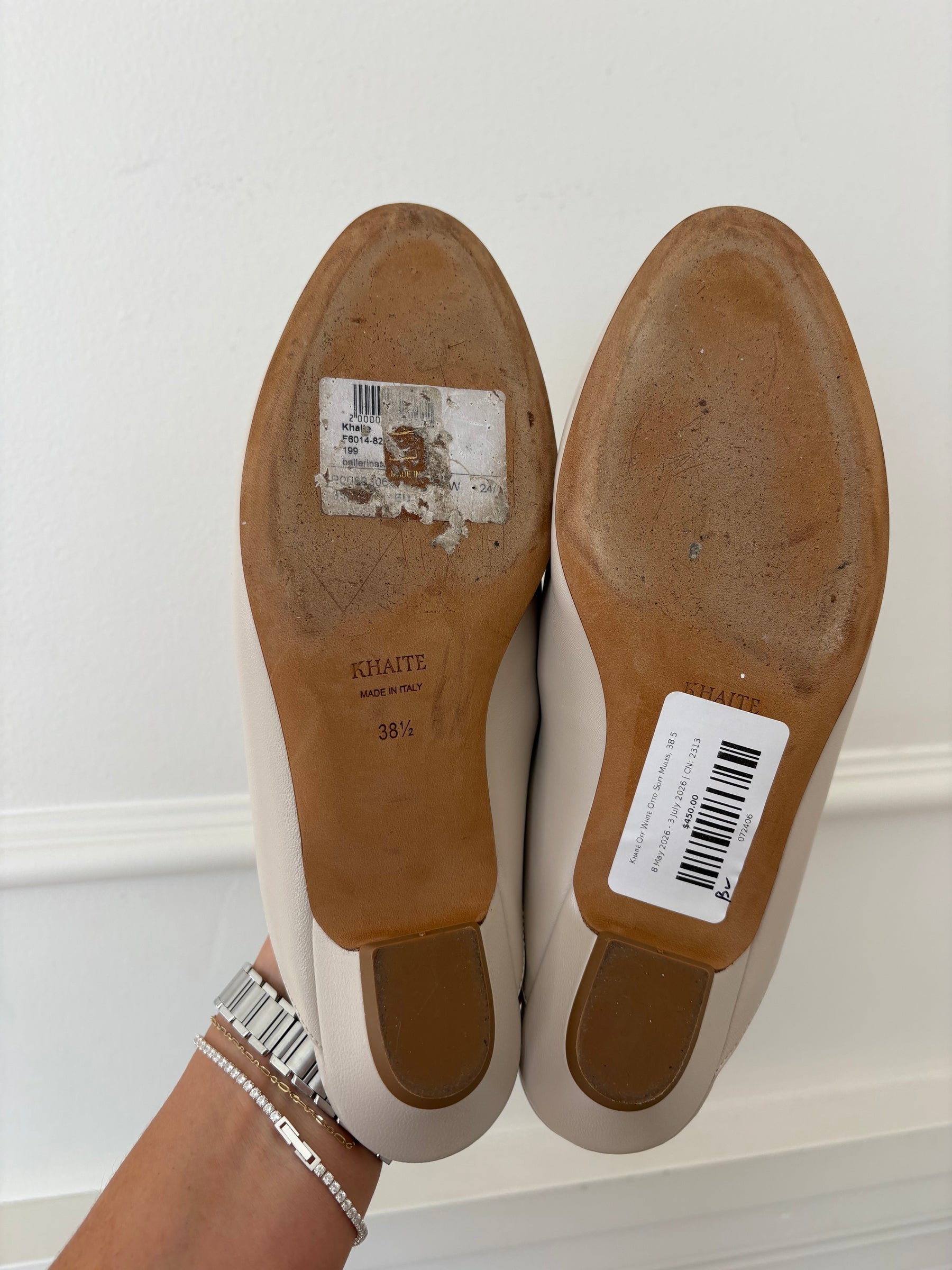 Khaite Off White Otto Soft Mules, 38.5