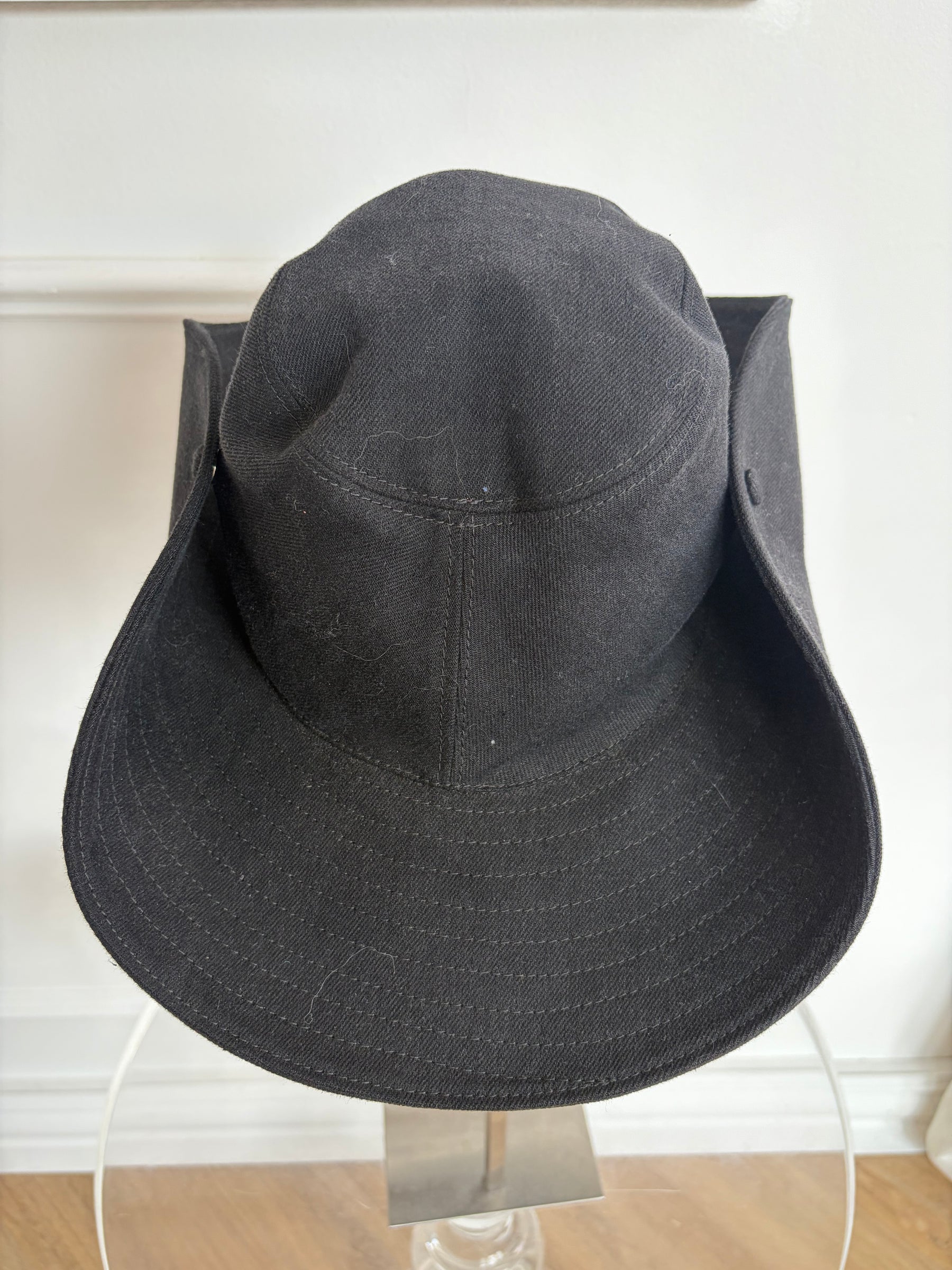 Miu Miu Black and White Logo Cowboy Hat, M