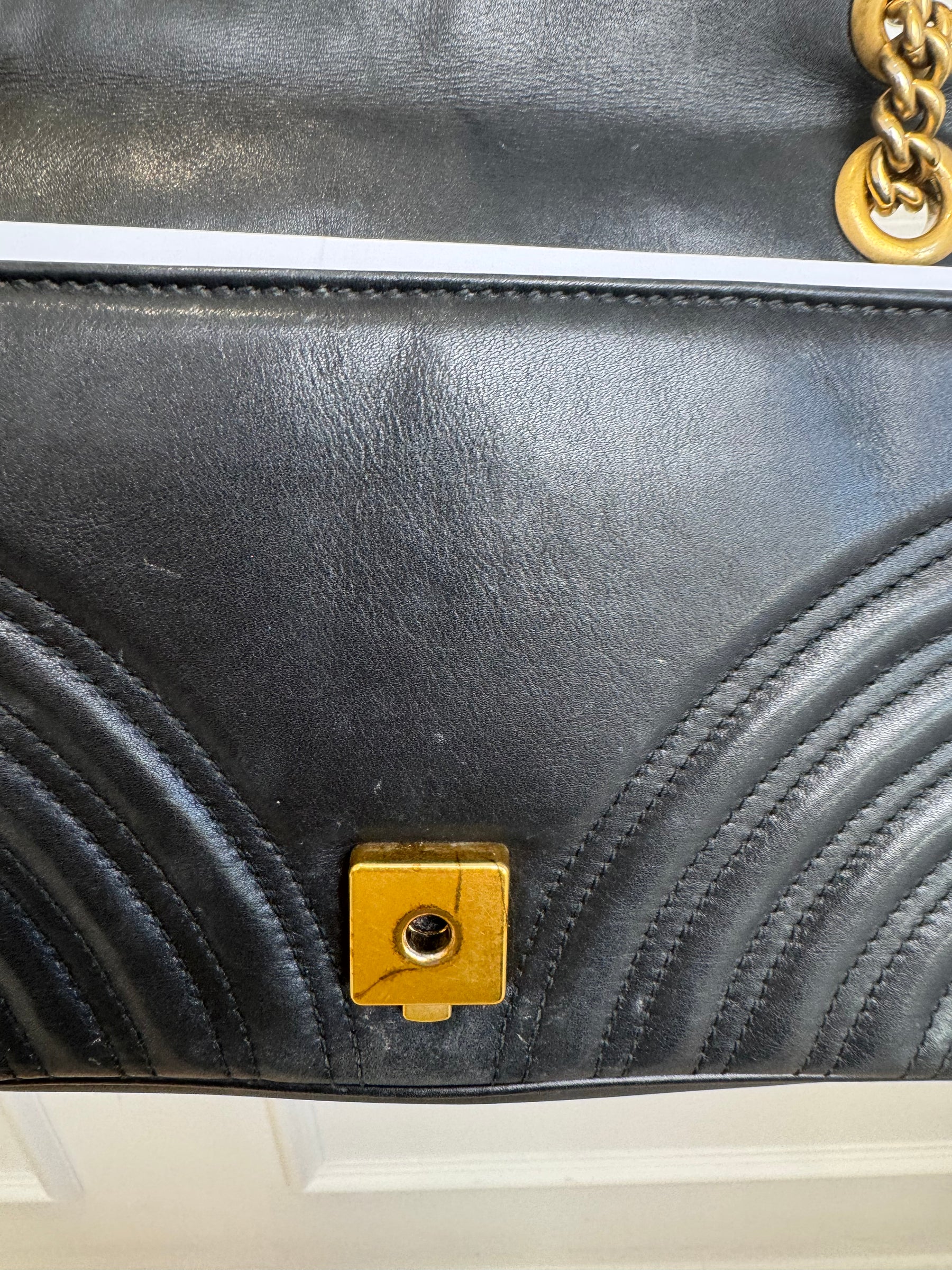 Gucci Black Leather Small Marmont Bag