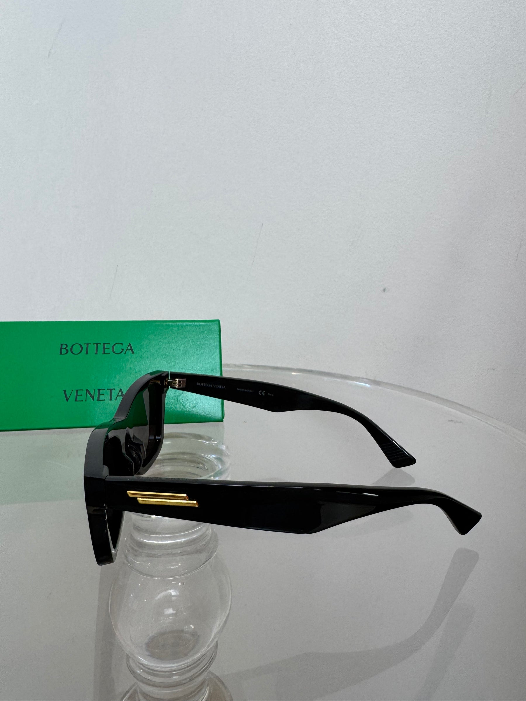 Bottega Veneta Black Wayfarer Cat Eye Sunglasses