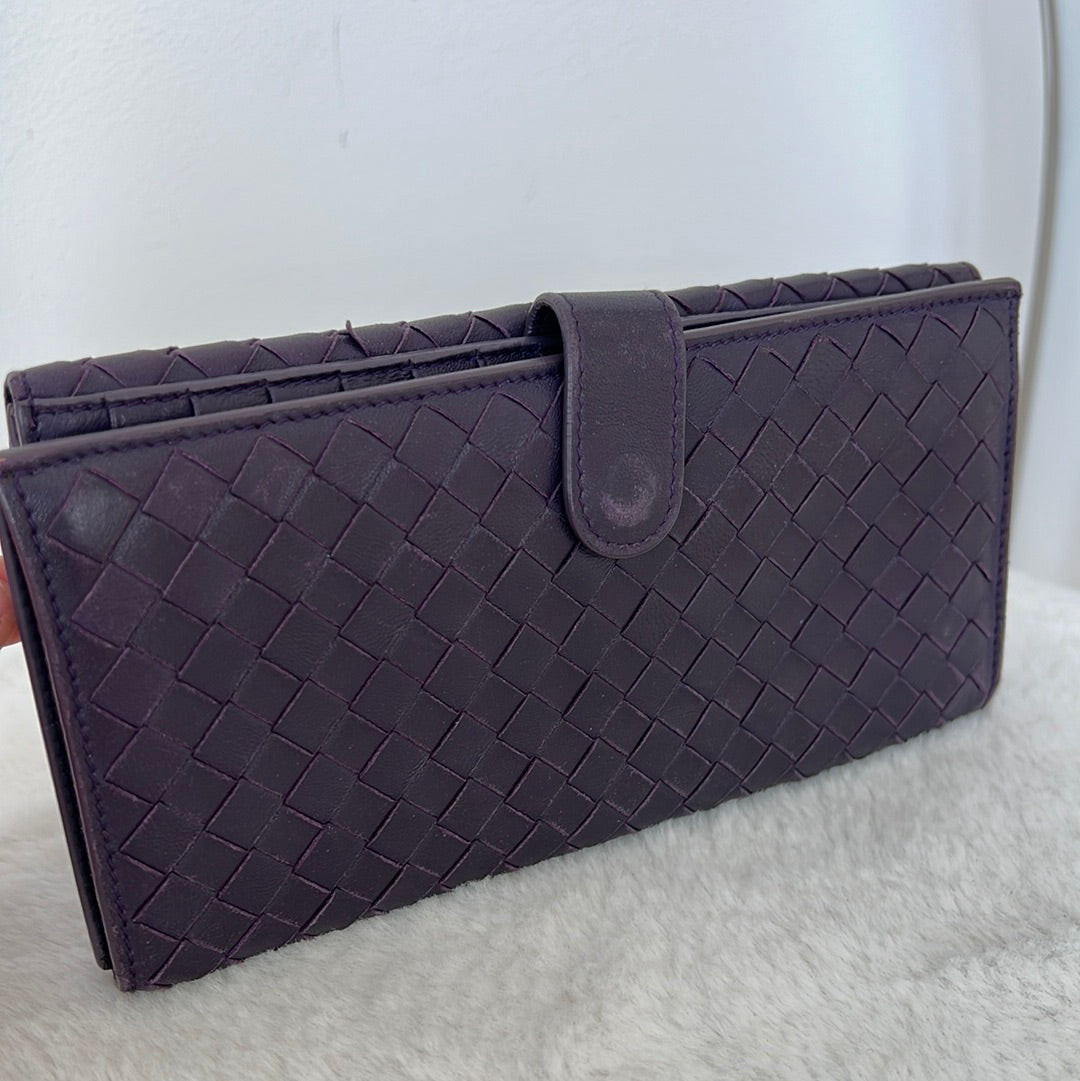 Bottega Veneta Purple Woven Wallet