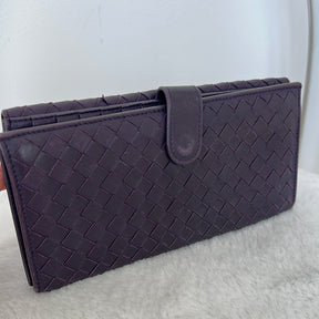 Bottega Veneta Purple Woven Wallet