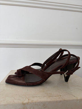 Camilla and Marc Brown Suede Ankle Strap Heels, 39