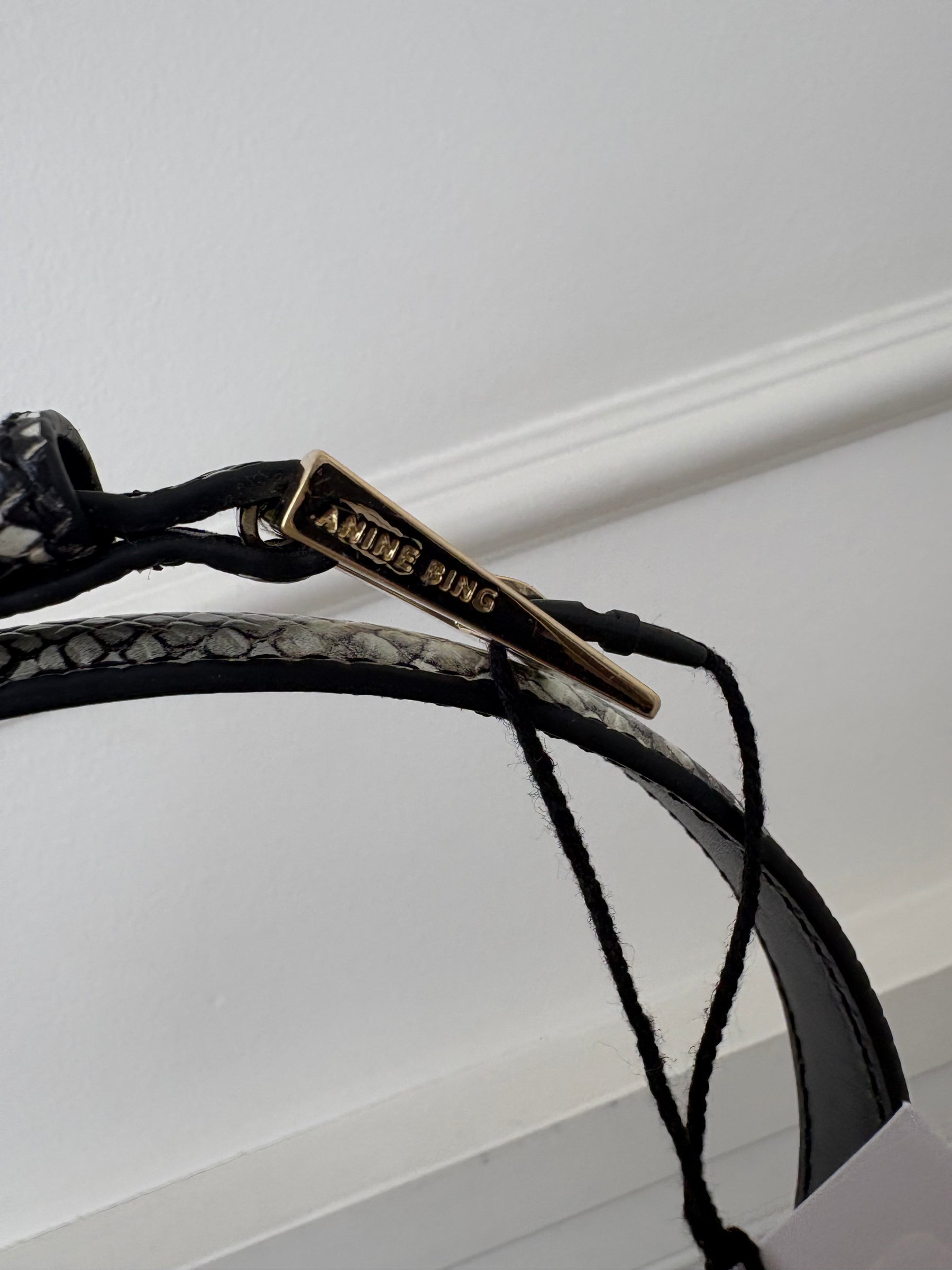 Anine Bing Python Print Belt, XS/S