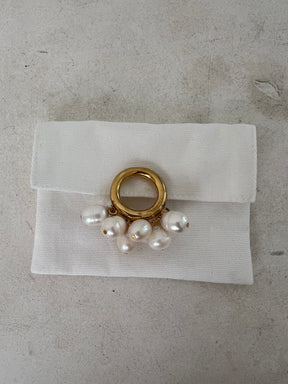 Jil Sander Pearl And Gold Dipped  Ring, 52