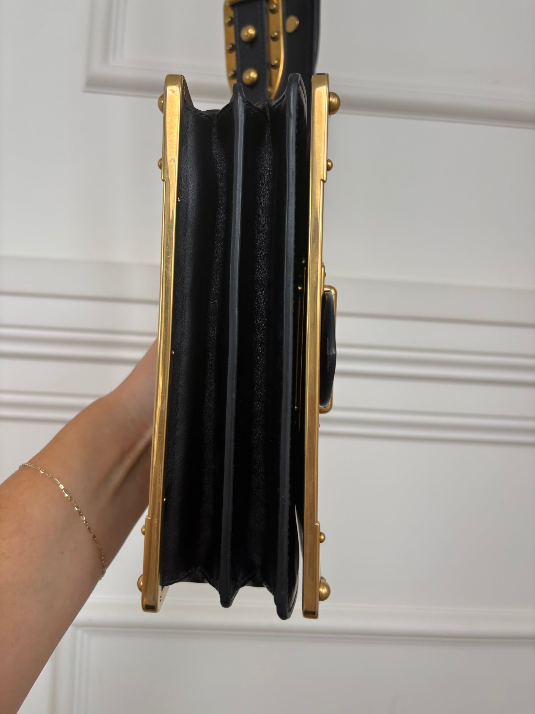 Prada Black Leather Cahier Bag