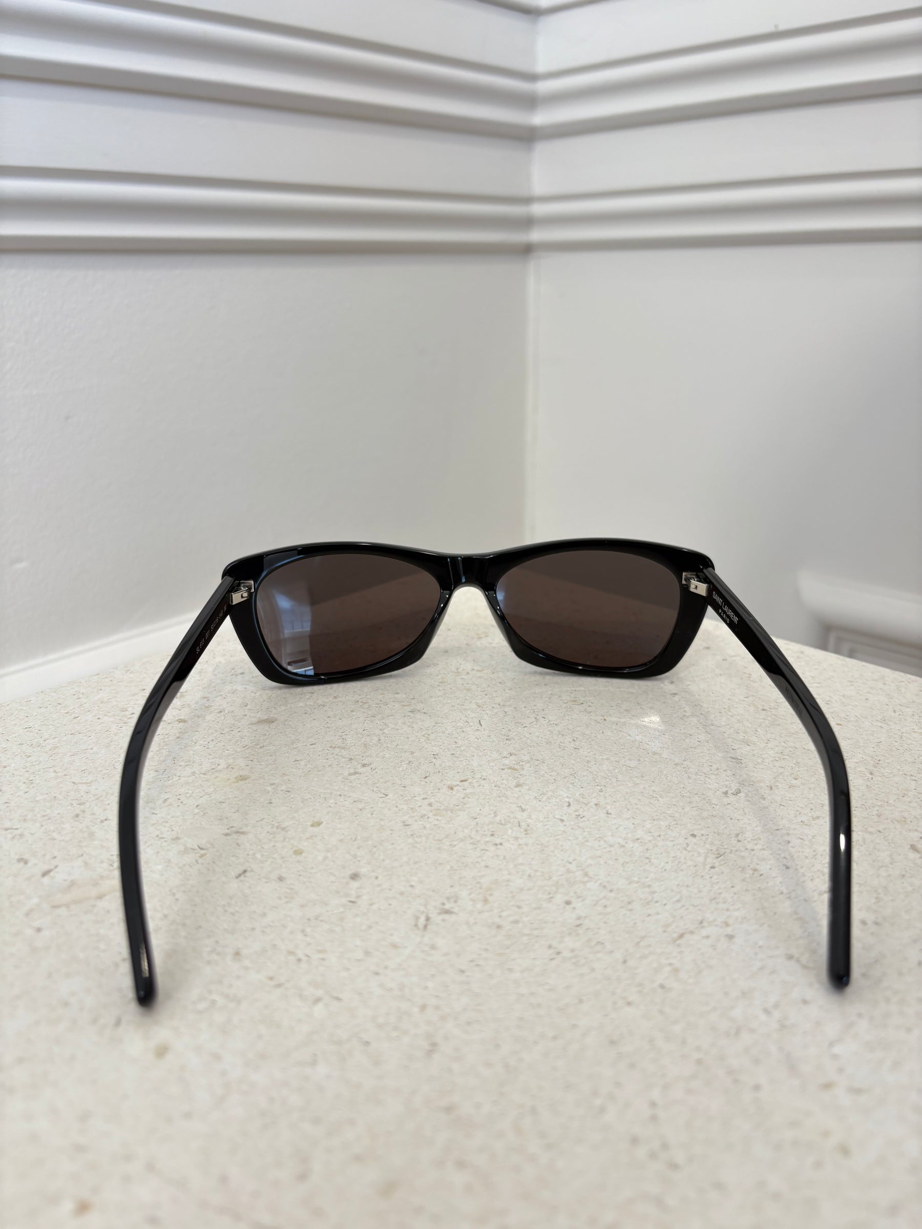 Saint Laurent Black Rectangle Sunglasses