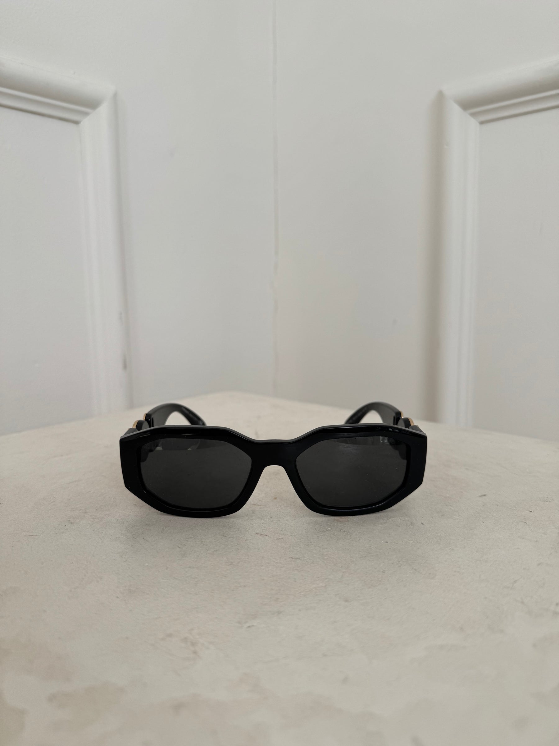 Versace Black Sunglasses Gold Hardware
