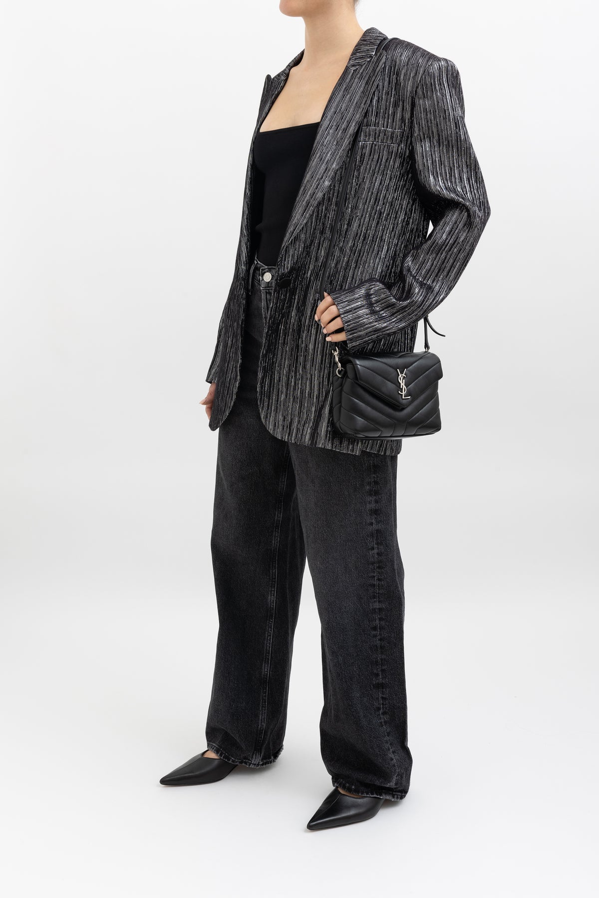 Louis Vuitton Silk, Shearling & Down Jacket. Size 34FR