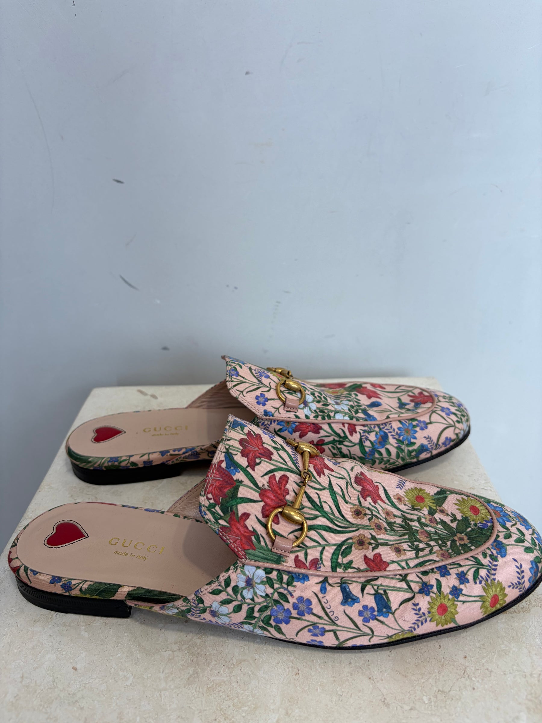 Gucci Pink Floral Princeton Mule, 40.5