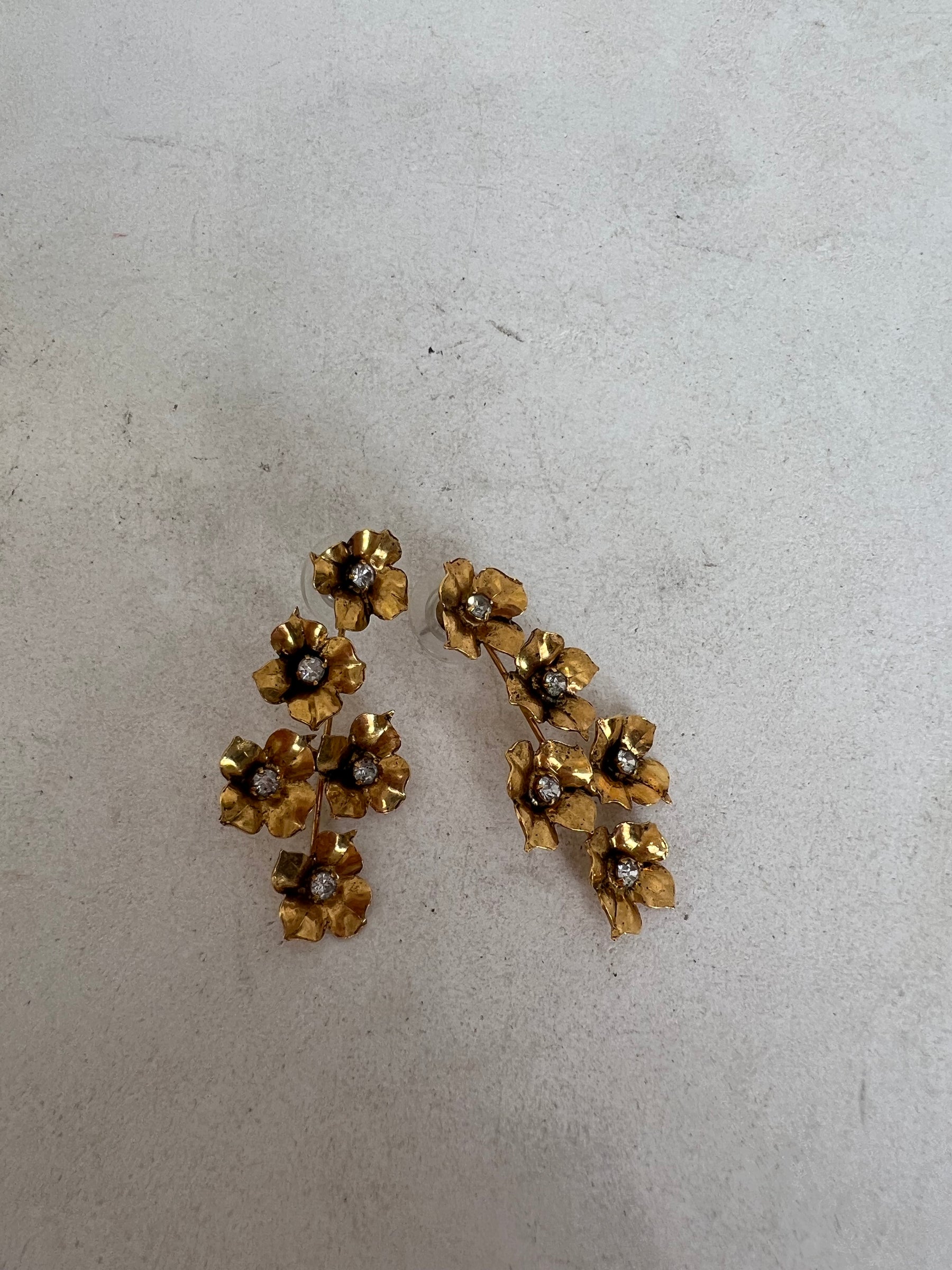 Jennifer Behr Gold Tone Flower Drop Earrings