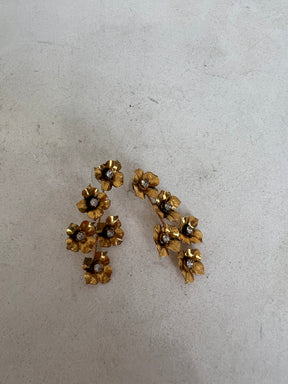 Jennifer Behr Gold Tone Flower Drop Earrings