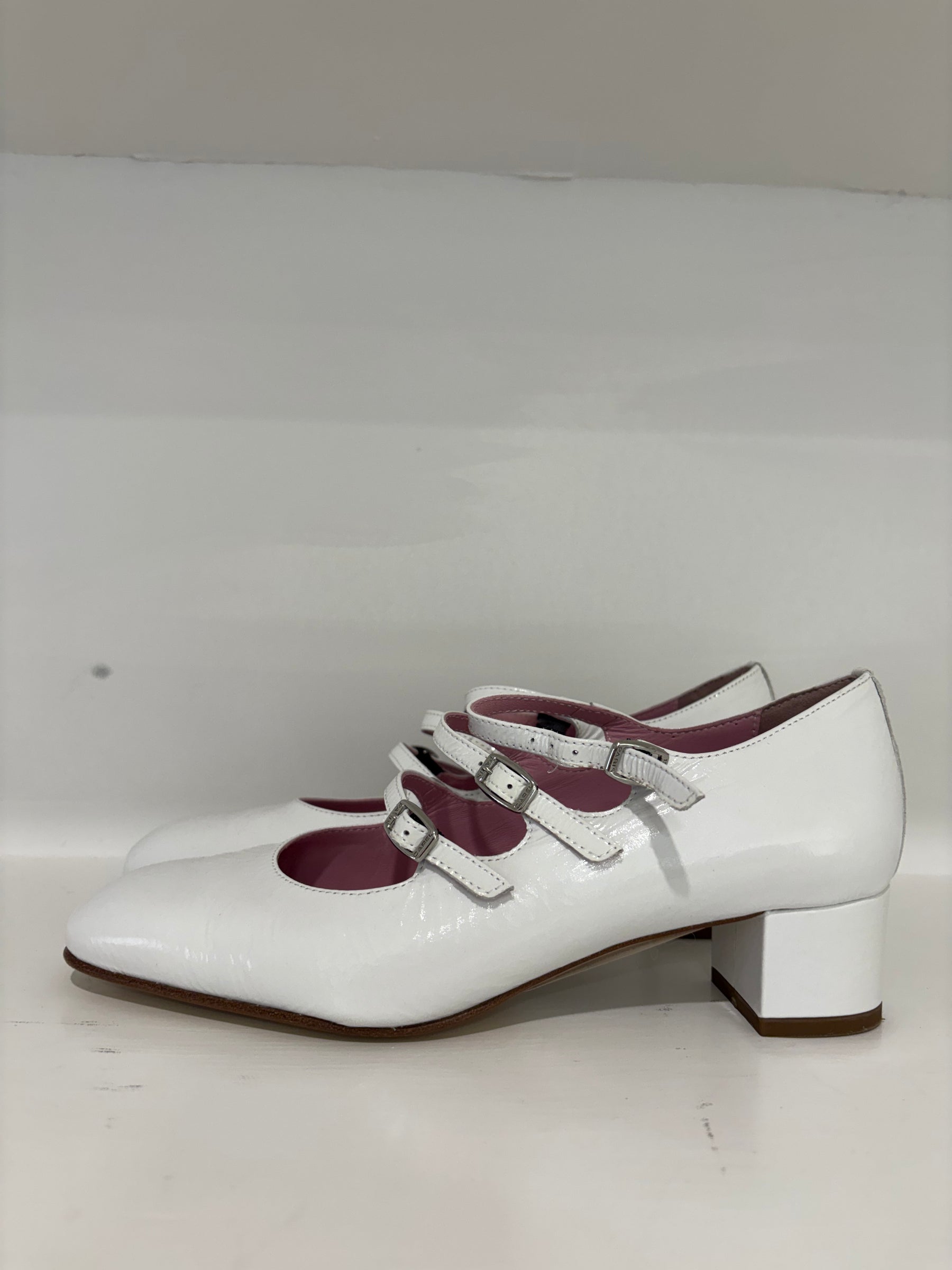 Carel Paris Kina Patent Leather Pumps White, 37.5