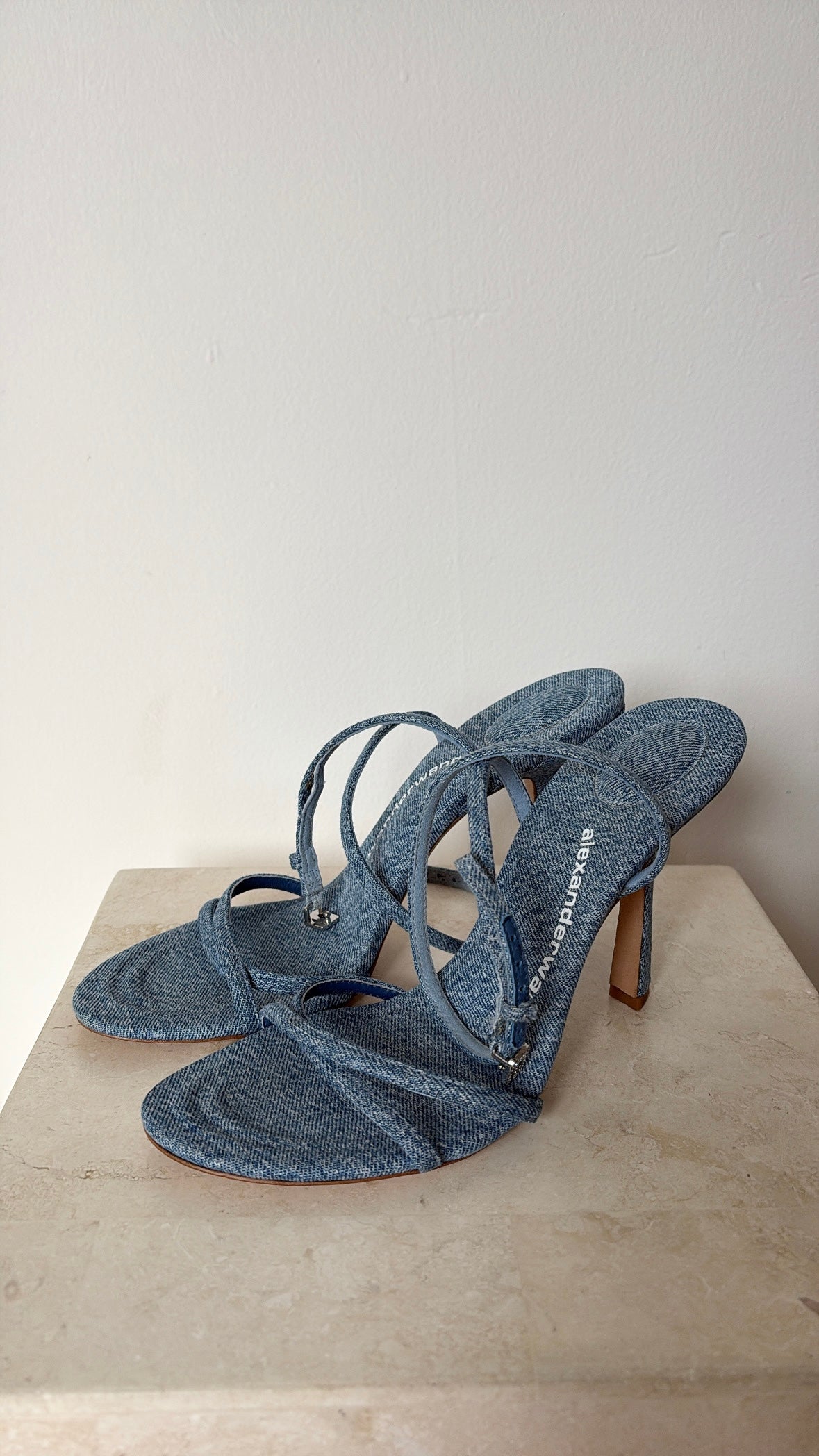 Alexander Wang Blue Denim Strappy Heels, 39
