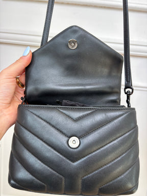 Saint Laurent Black Leather Toy Loulou Bag