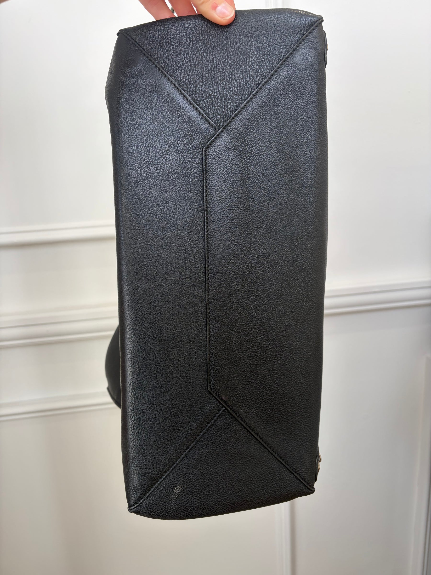 Balenciaga Black Leather Papier Tote