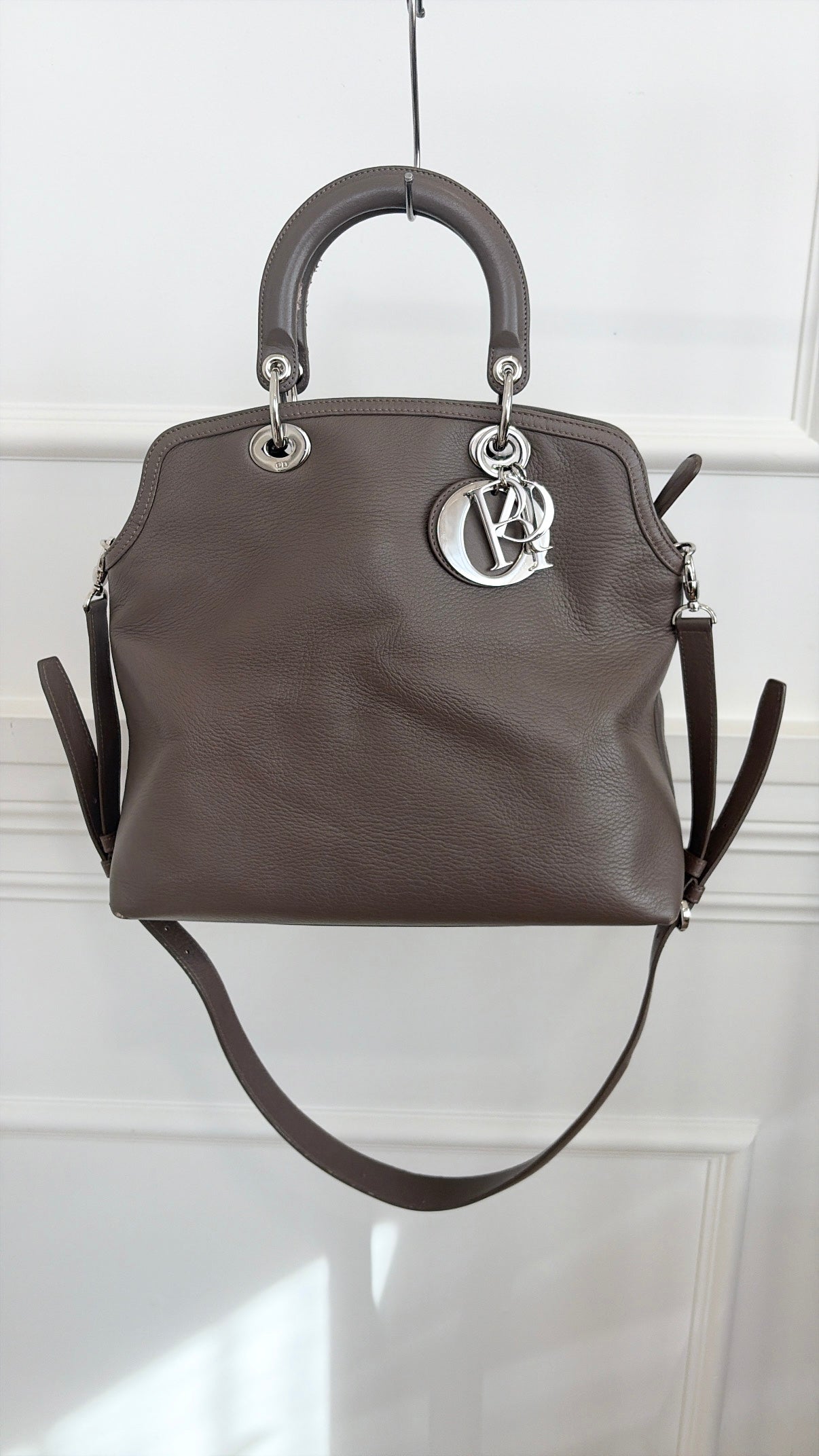 Dior Taupe Leather Grandville Tote