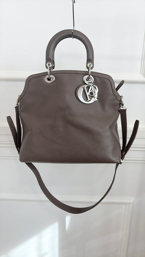 Dior Taupe Leather Grandville Tote