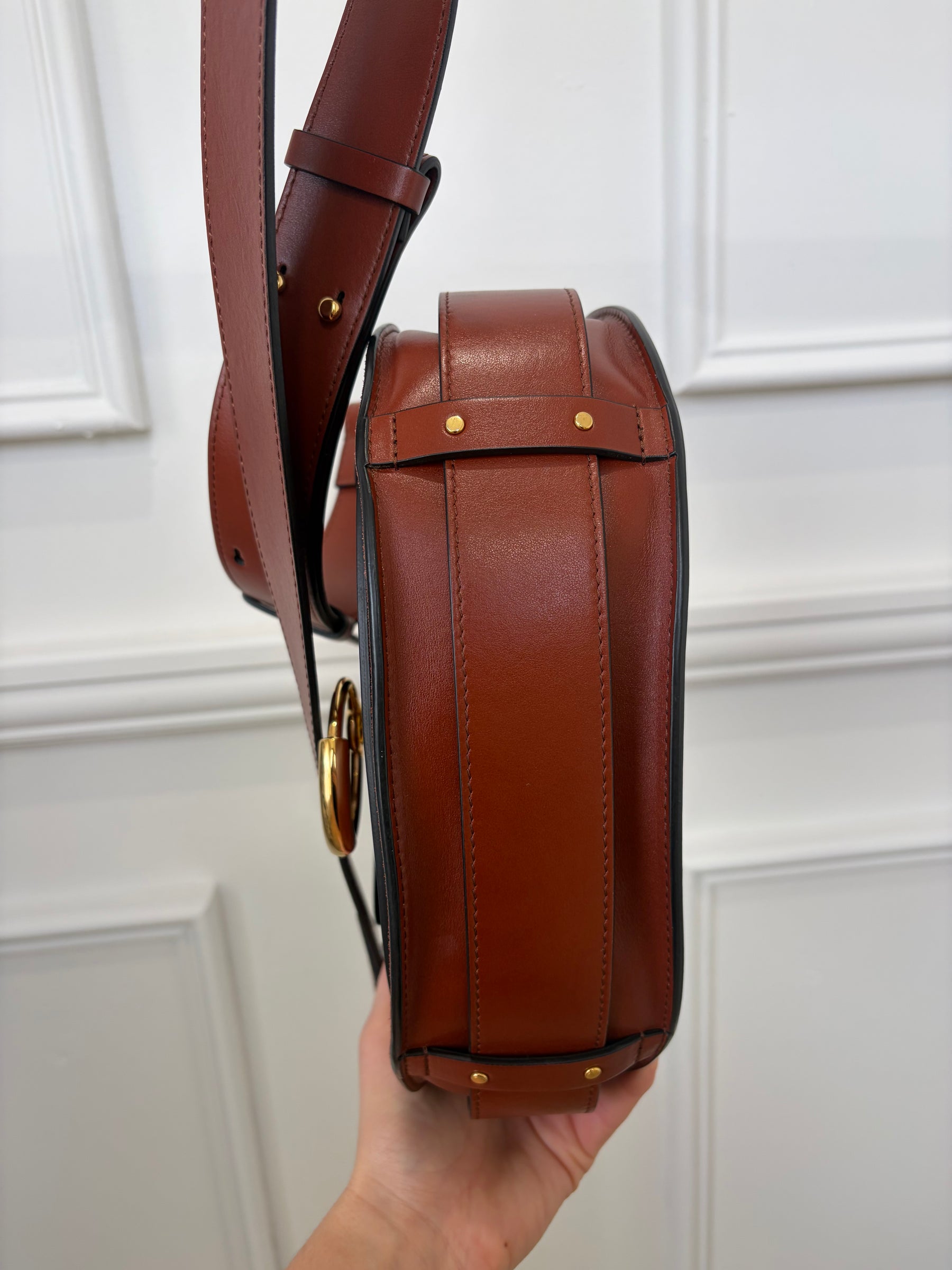 Chloé Brick Leather and Suede Tess Bag