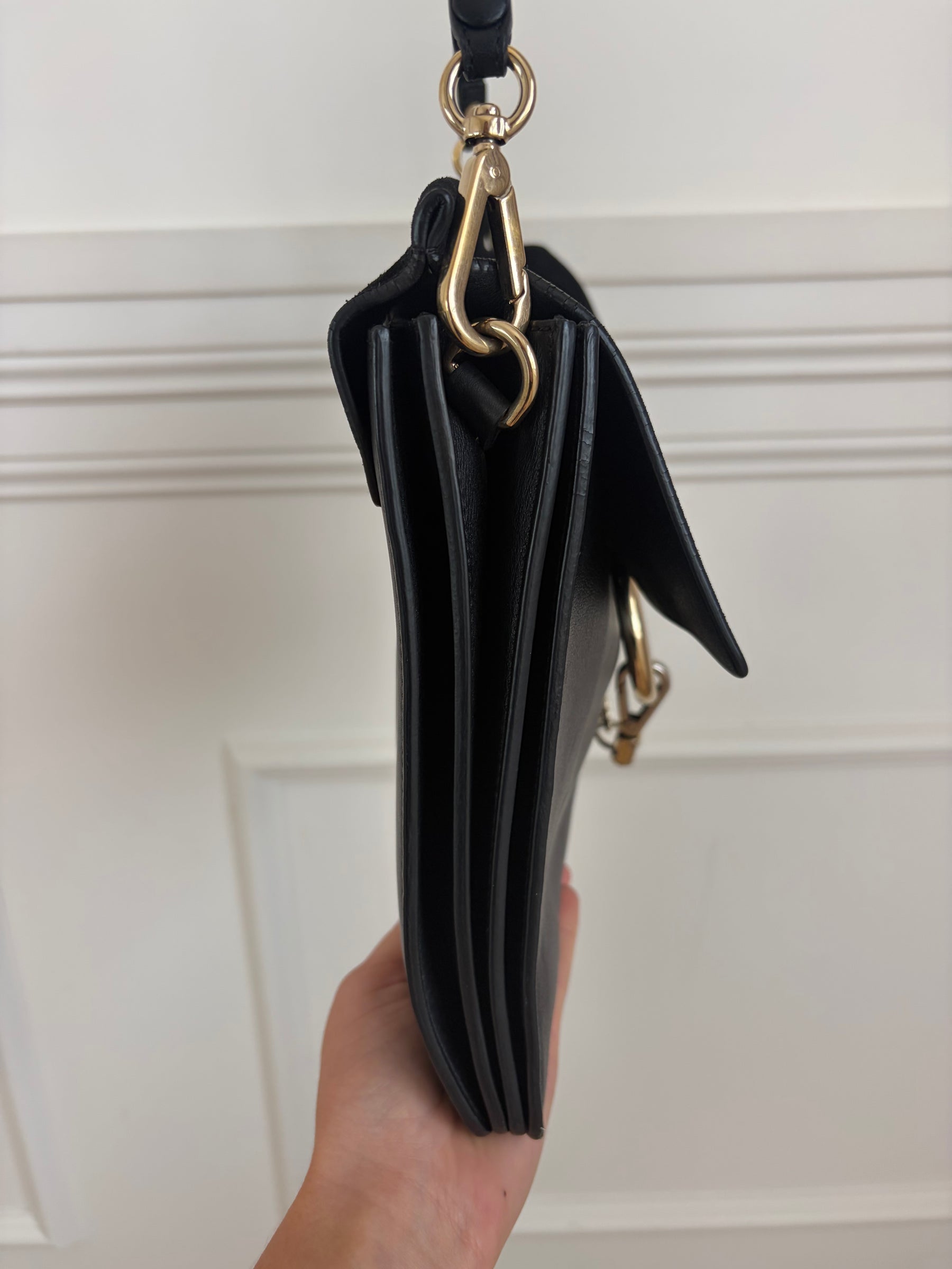 Chloé Black Leather and Suede Faye Bag
