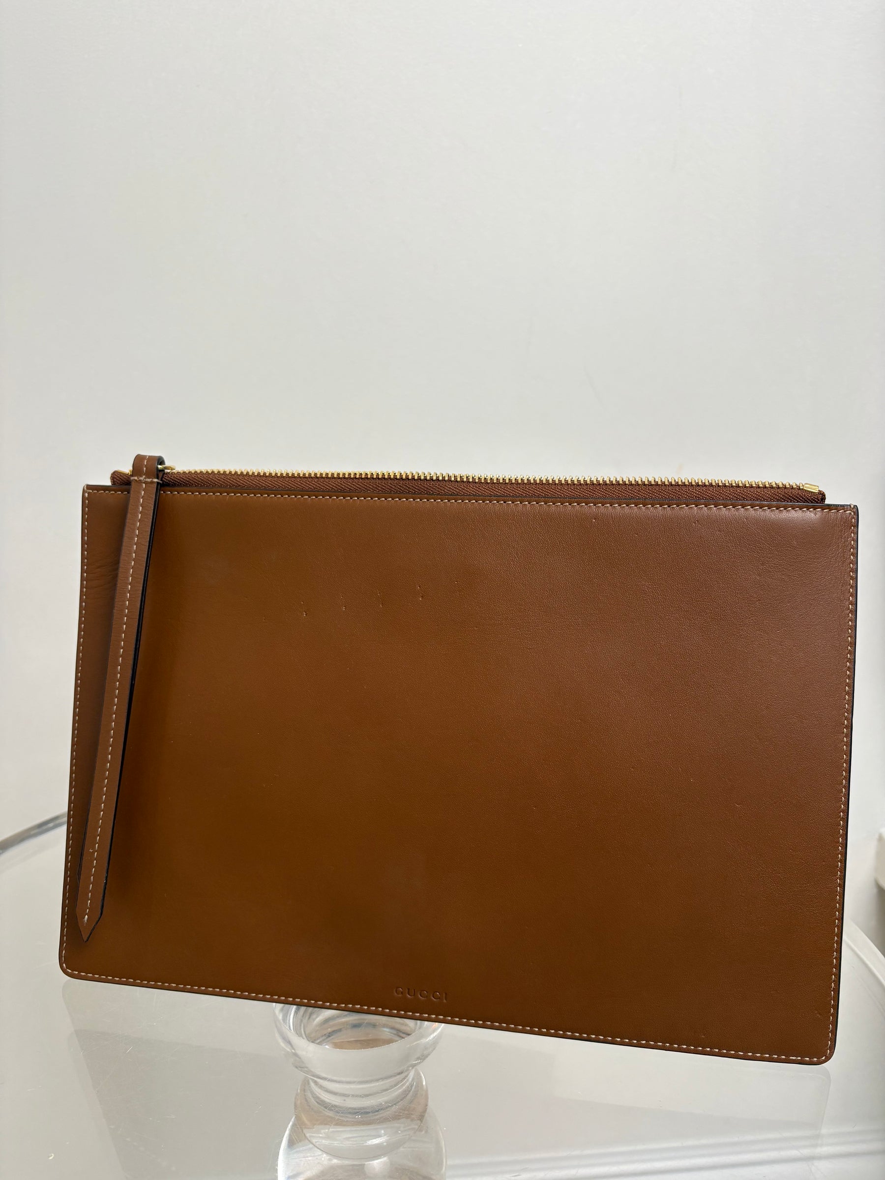 Gucci Canvas Monogram Embroidered Clutch
