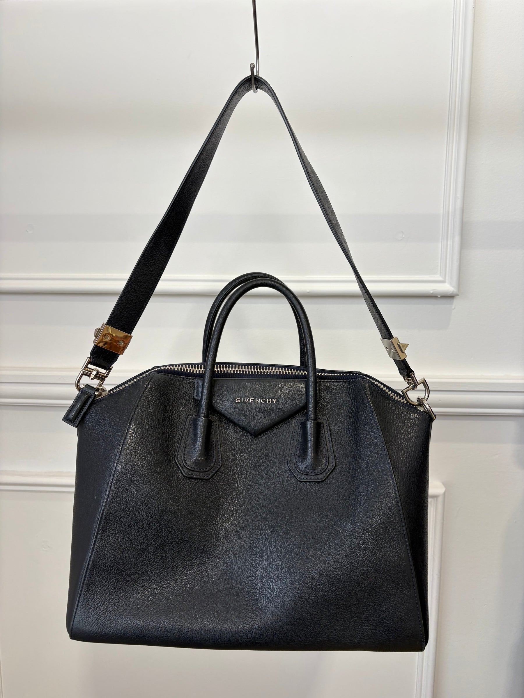 Givenchy Navy Leather Medium Antigona Bag