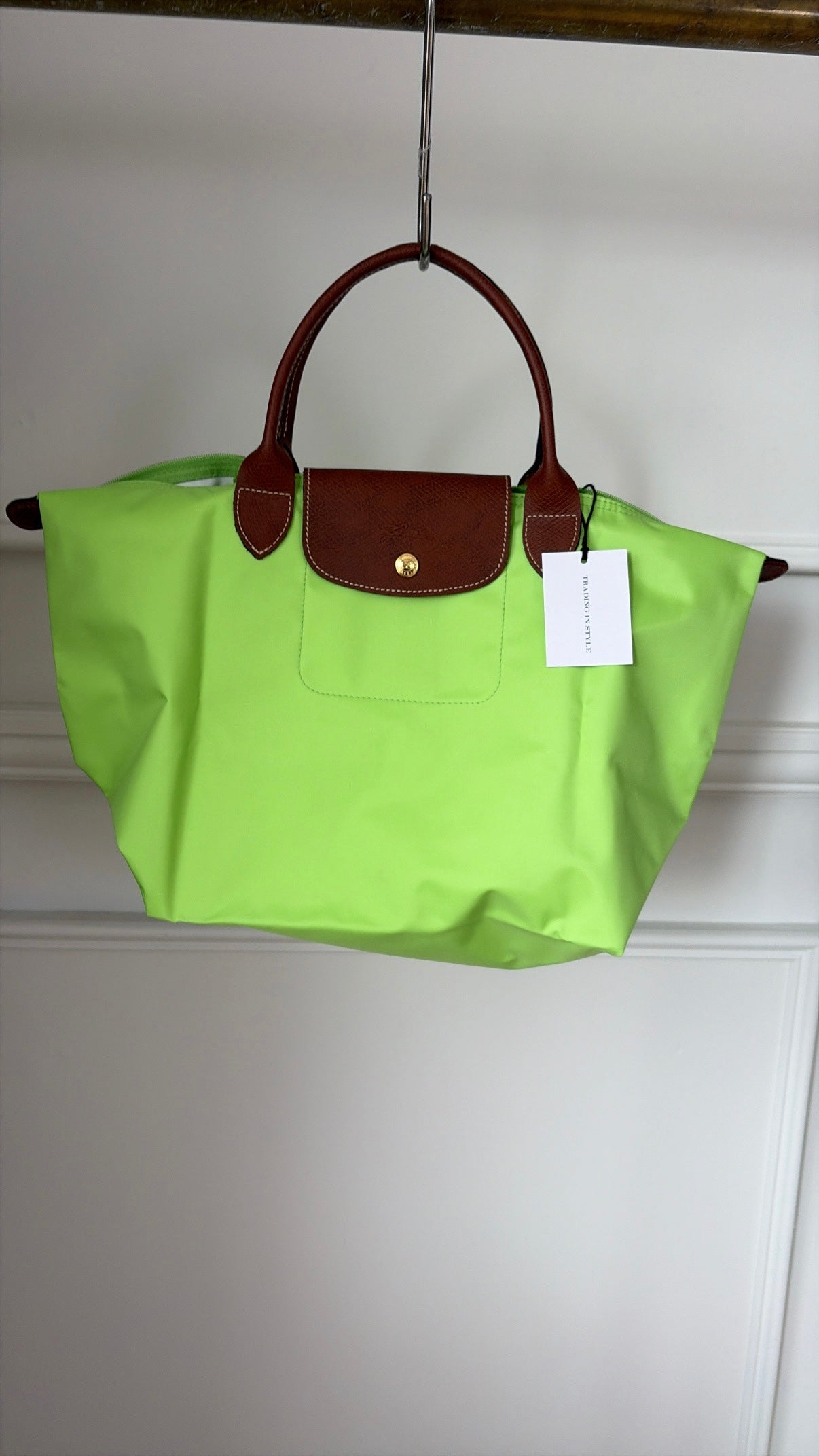 Longchamp Apple Green Le Pliage Tote